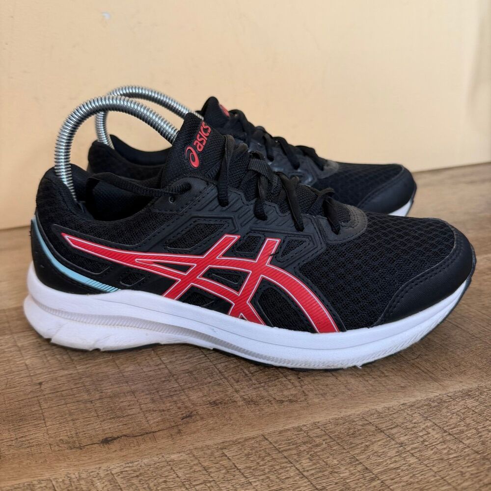 ASICS Jolt 3 GS size 6 Youth black red running shoes sneakers